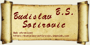 Budislav Sotirović vizit kartica